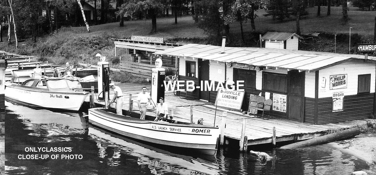 50s AL's MARINE BOAT DOCK STORE GAS STATION PUMPS ON GULL LAKE BRAINERD