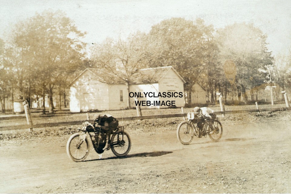   great early motorcycle racing photo taken in iowa super action shot