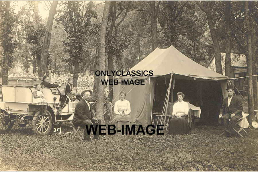 1909 VINTAGE AUTO CAR TENT CAMPERS ROADSIDE PICNIC PHOTO AMERICANA AUTOMOBILIA eBay