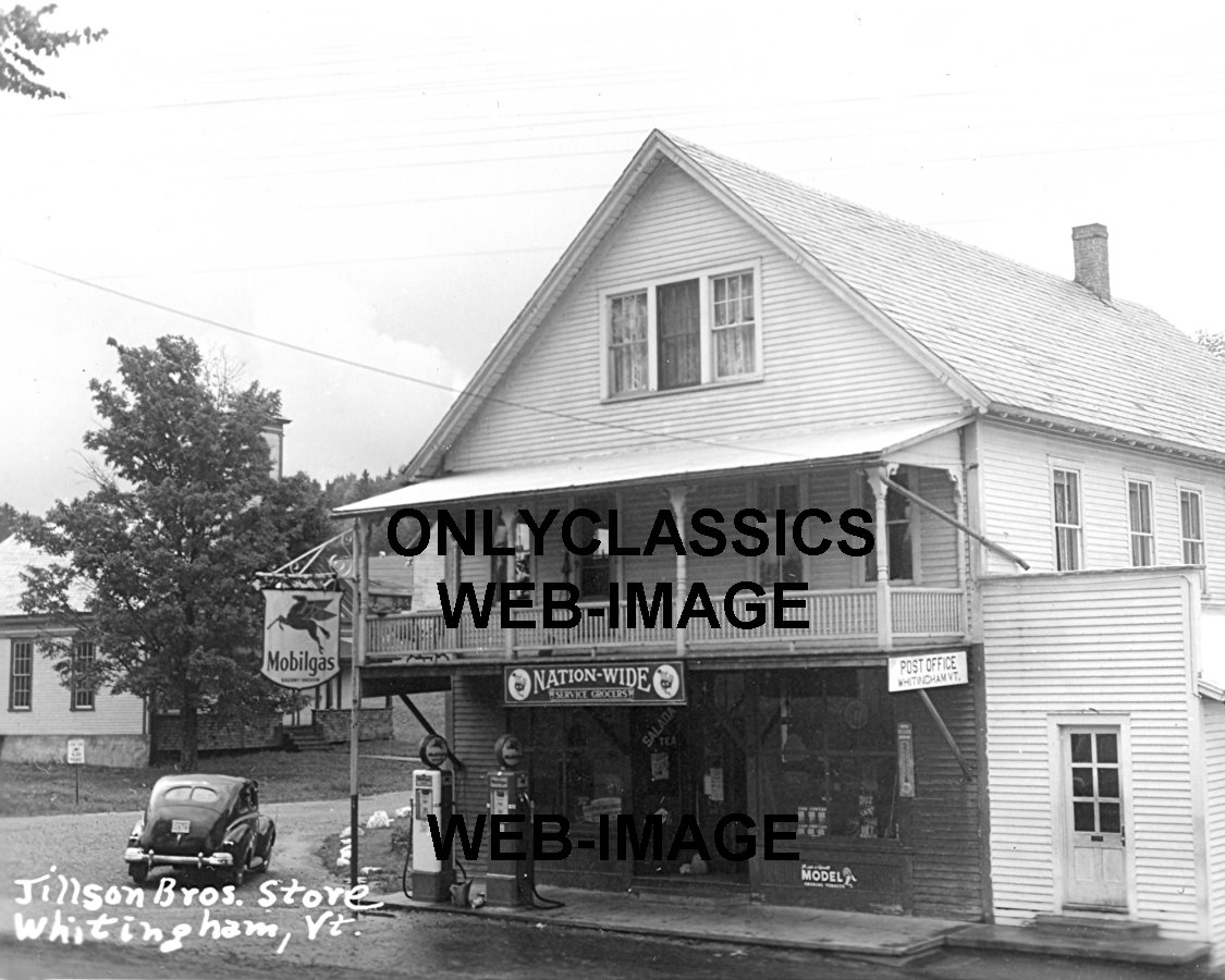 1940's MOBIL GAS STATION STORE PHOTO WHITINGHAM VERMONT AMERICANA