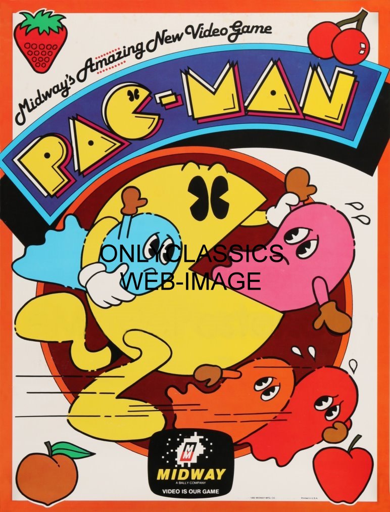 1980 PACMAN CLASSIC POSTER ICONIC POP CULTURE VINTAGE VIDEO GAME