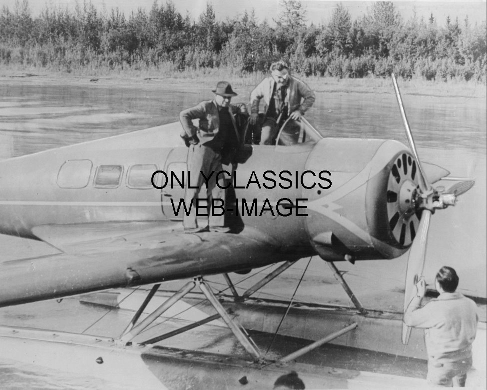 1935 WILL ROGERS & PILOT WILEY POST FLOAT PLANE PHOTO JUST BEFORE