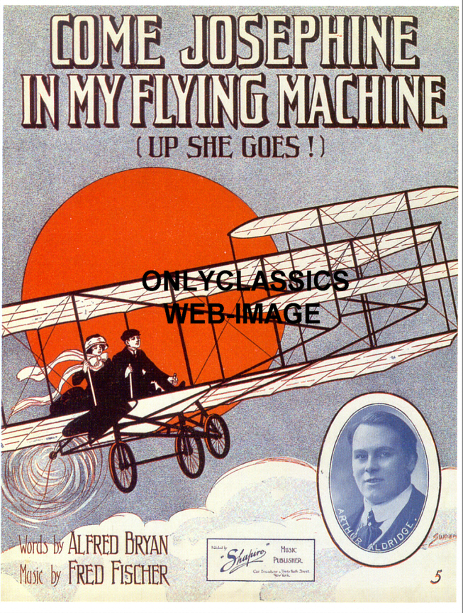 1910 WRIGHT BIPLANE AIRPLANE AVIATION SHEET MUSIC PRINT