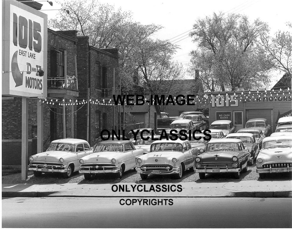 50's USED CAR AUTO DEALER OLD CAR LOT AUTOMOBILIA PHOTO
